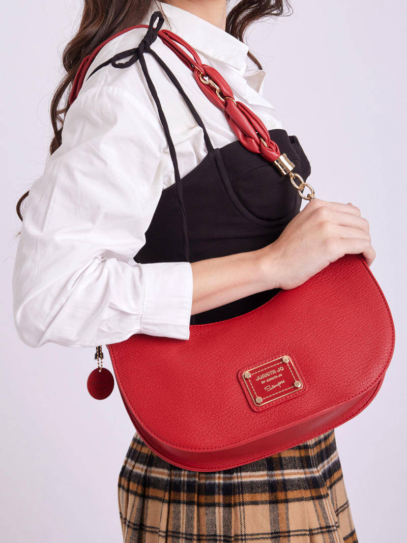 Cartera de hombro roja Agos