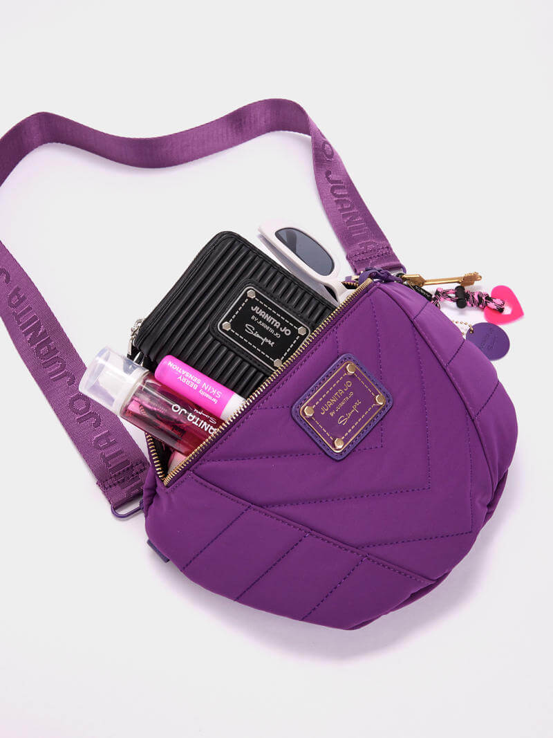 Bandolera y riñonera violeta Ivy