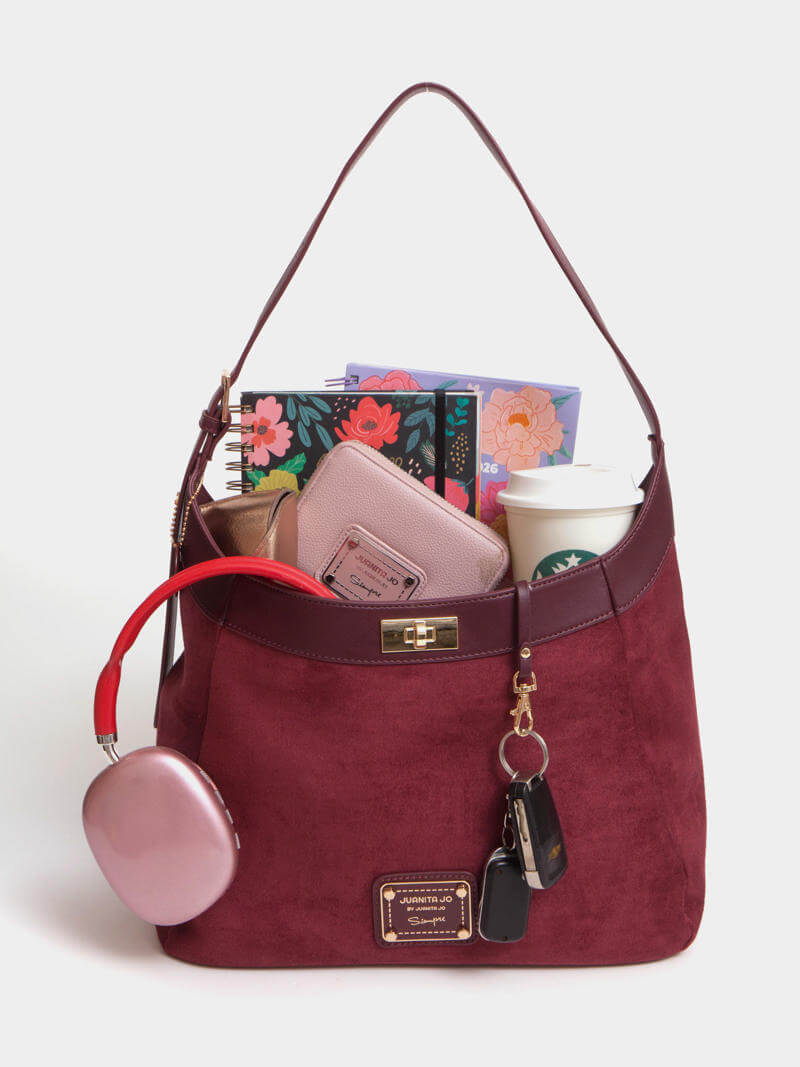 Cartera De Hombro Bordó Virginia
