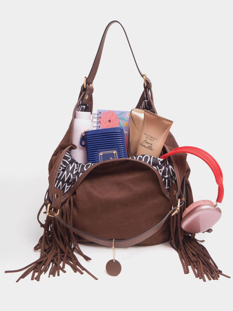 Cartera Flecos Mediana Chocolate Montana